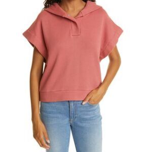 ba&sh Short Sleeve Hoodie in Vieuxrose